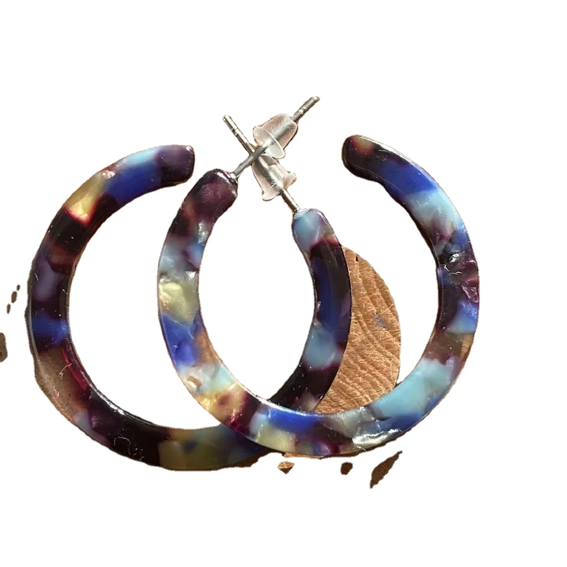 Hot Sale New European and American Foreign Trade Water Drop Resin Gem Earrings | Bakelite Acrylic Resin Drop Earrings for Women