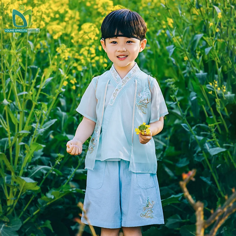 Chinese Traditional Kids Boys Costume Hanfu Chinese Boy Kung Fu Hanfu