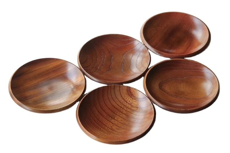 Top quality wood plate round shape latest and wholesale wooden plate kitchenware for food and christmas parties use wood plate