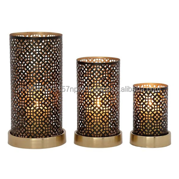 Farmhouse Black Votive Candle Holders Set of 3 Decorative Metal Candlestick Holders Antique Candle Stand for Wedding & Christmas