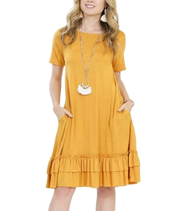 Women swing dress with ruffle hem Ladies femme girls casual wear dresses summer fashionable loungewear evening dresses