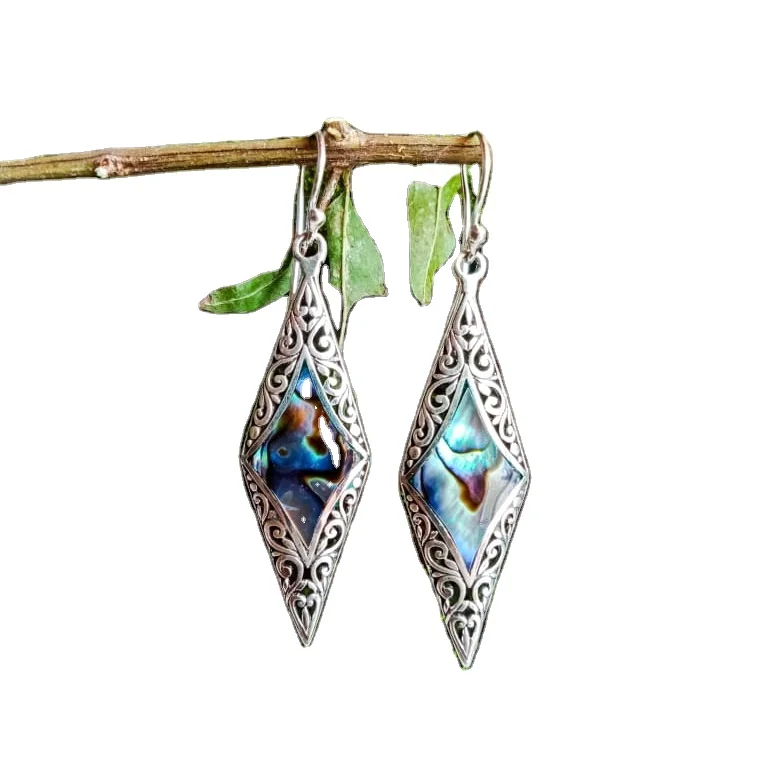 NY-ER088-Sterling серебро многоугольник формы серьги с ушка оптовая торговля роскошный дизайн подарок на свадьбу для женщин