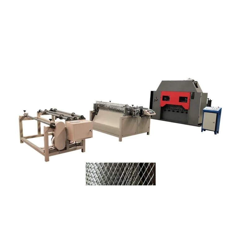 Well made aluminum steel expanded metal mesh making machine  automatic production line different shape expanded mesh machine