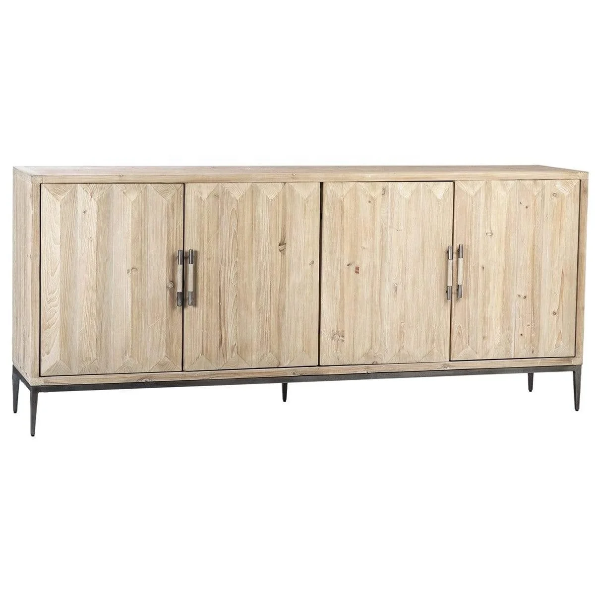 Minimalist Style recycled  wood  natural Cabinet living room 4-door sideboard