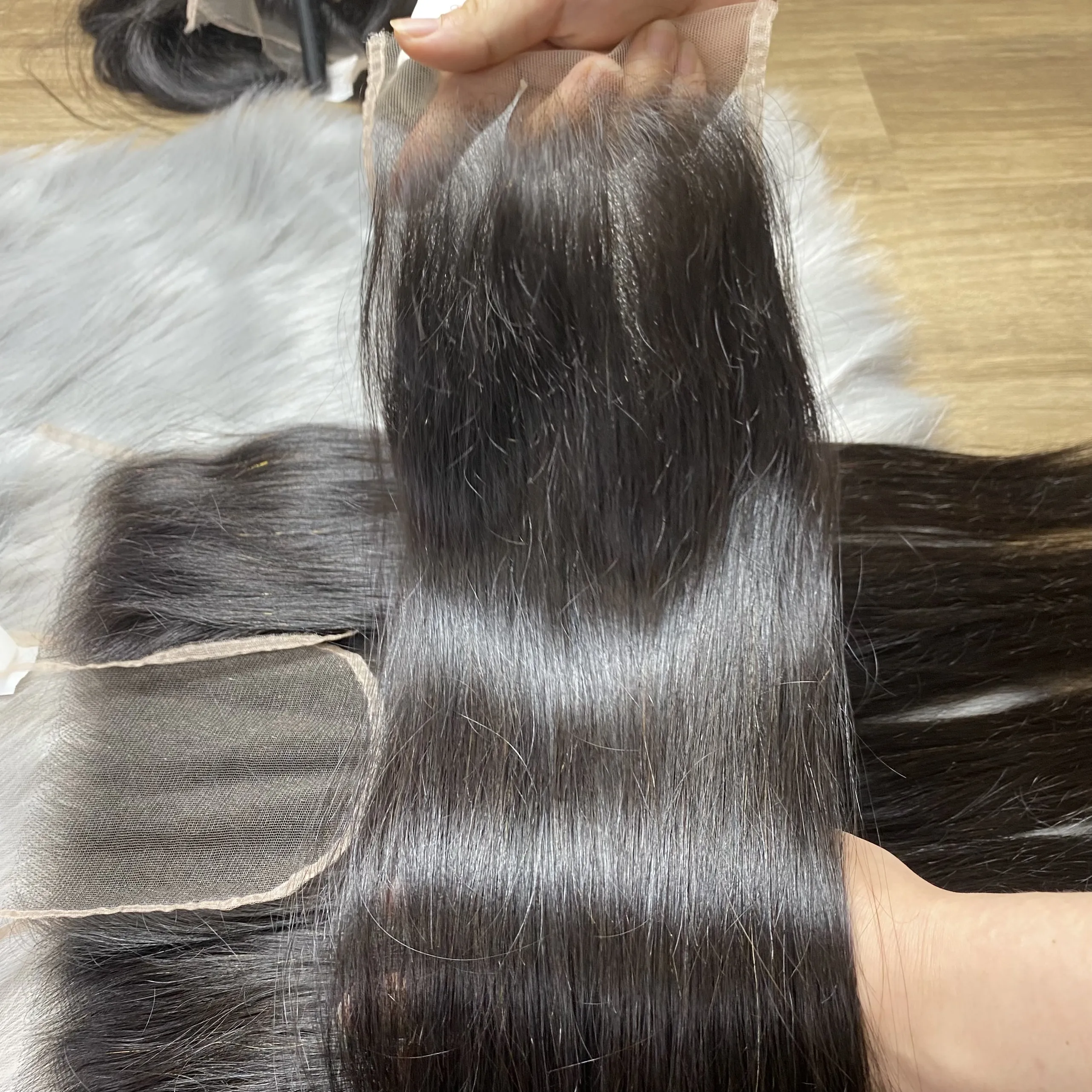 Swiss HD Lace Transparent Lace Frontal Hair Small Knots Human Hair Extensions Wigs Wholesale All Size Swiss Lace Straight