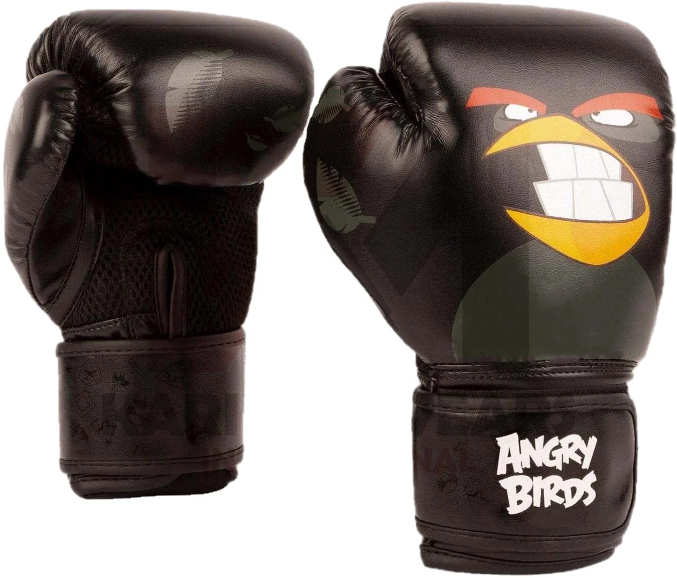 Professional Boxing Gloves for Children PU Leather Boxing Mitts Muay Thai Gloves Unisex Angry Birds