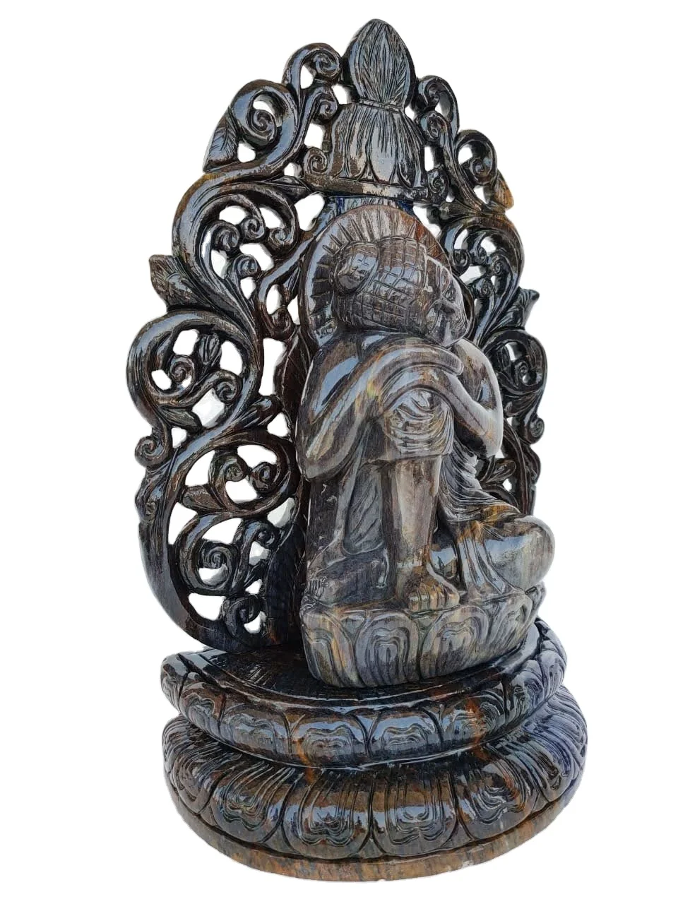 Hot Selling Blue Aventurine Buddha Statue Hand Carved Crystal Healing Stone Religious Gemstone Sculpture Carrying Crystal