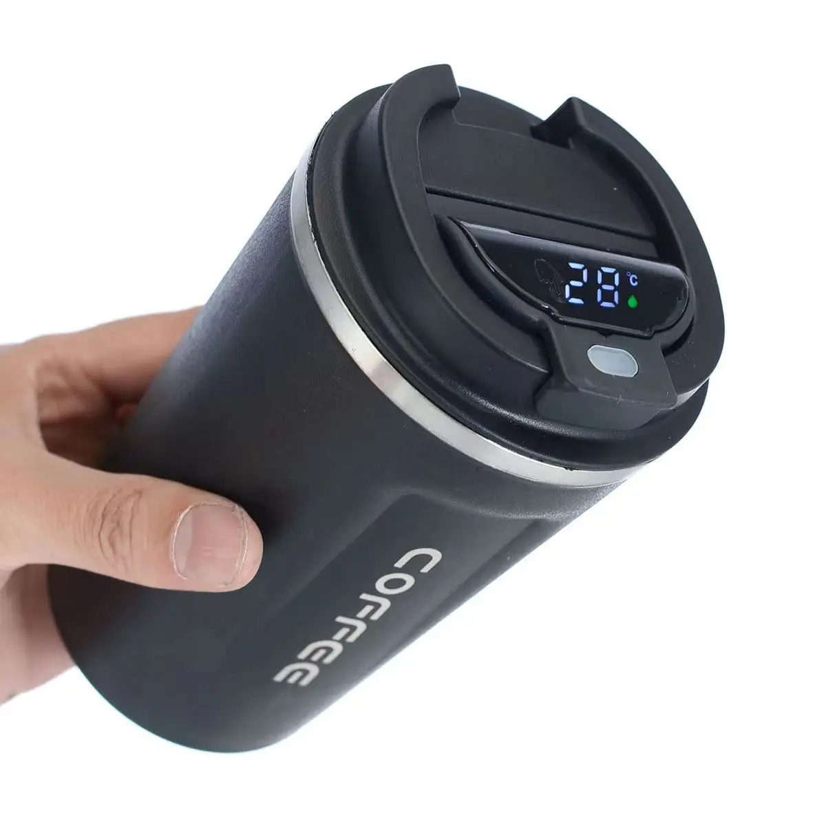 2024 New 510ml 380ml smart touch tumbler stainless steel double wall vacuum insulated thermal coffee mug smart with display lid