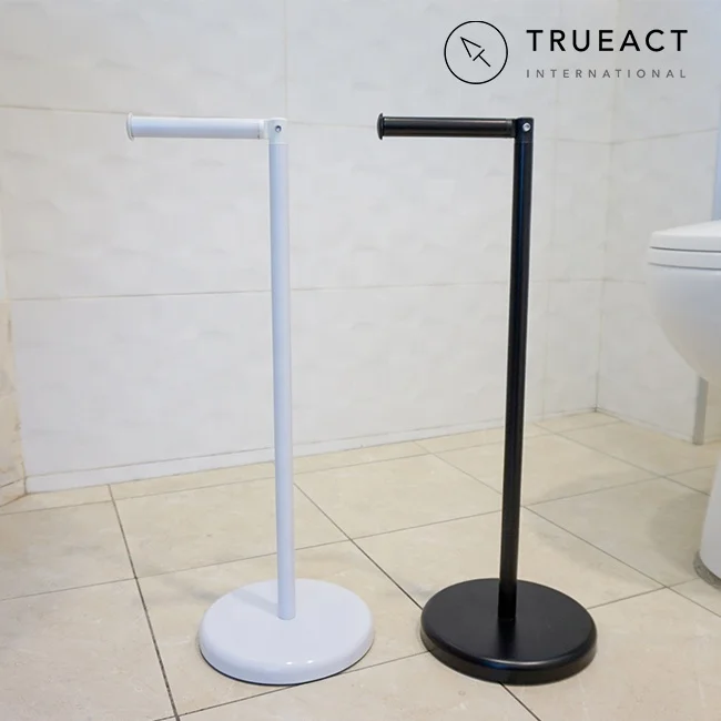 Made in Taiwan bathroom accessories Chrome Black White Free Standing Toilet Tissue Paper Roll Holder stand For Bathroom