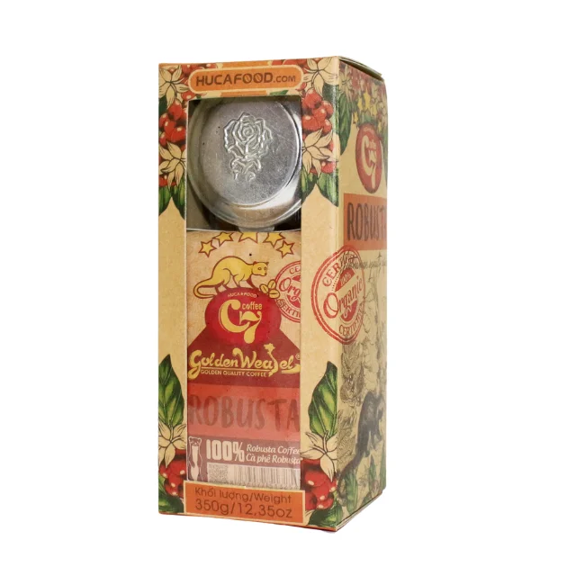 Roasted Coffee Bean Origin Robusta Ground Coffee Golden Weasel Medium Roasted Premium Quality From Vietnam Coffee Beans