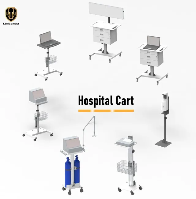 Height adjustable mobile medical computer cart for laptops notebooks