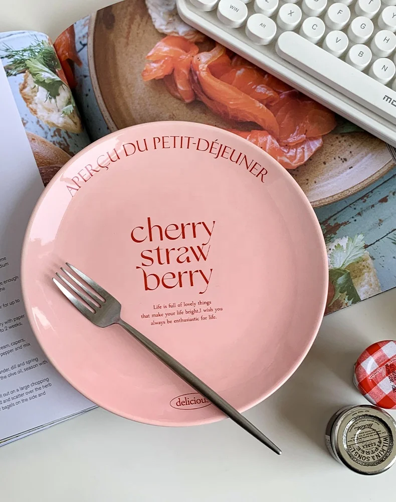 Custom Print Logo Creative 3 In 1 Western Steak Spaghetti Cake Breakfast Makers Waffle Porcelain Ceramic Plate Set For Breakfast