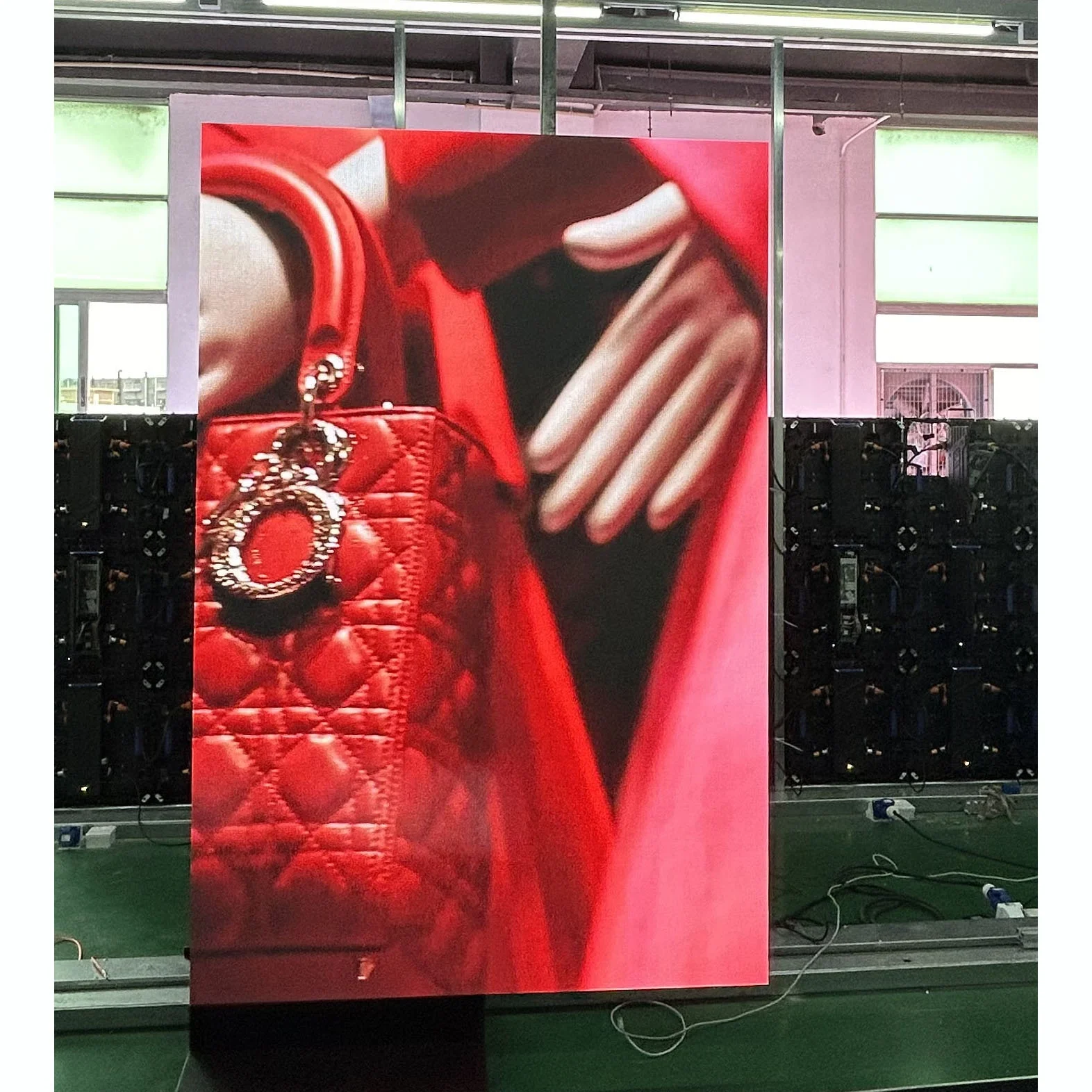 New design P2.5  floor standing double side foldable LED Poster Screen 640x1920mm