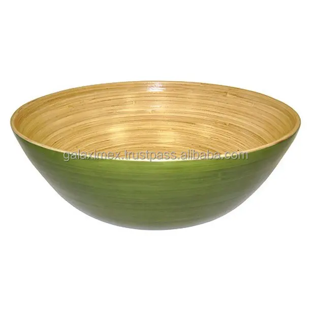 Hot New Eco-friendly Natural Fiber Bamboo Recycled Handmade 100% Natural Round Spun Bamboo Bowl Bamboo Dinner Sets