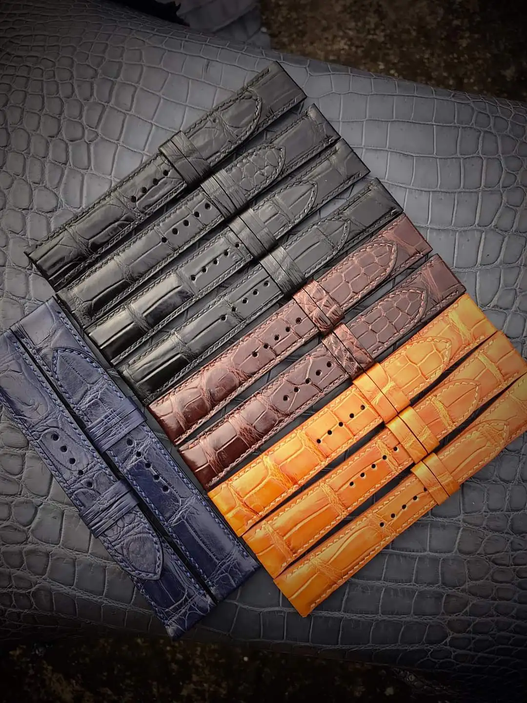 Luxury Handmade Alligator Leather Watch Straps 2024 Classic Reloj Smart Genuine Bands Size 20mm22mm