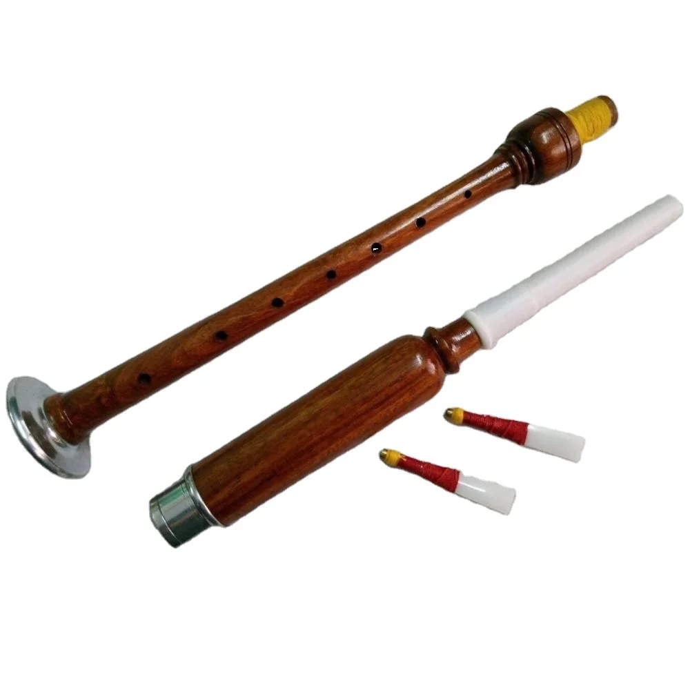 HIGHLAND BAGPIPE PRACTICE CHANTER ROSE WOOD NATURAL SILVER AMOUNT  CHANTER PIPE BAND UNIFORM WOOD PLASTIC REED CHANTER