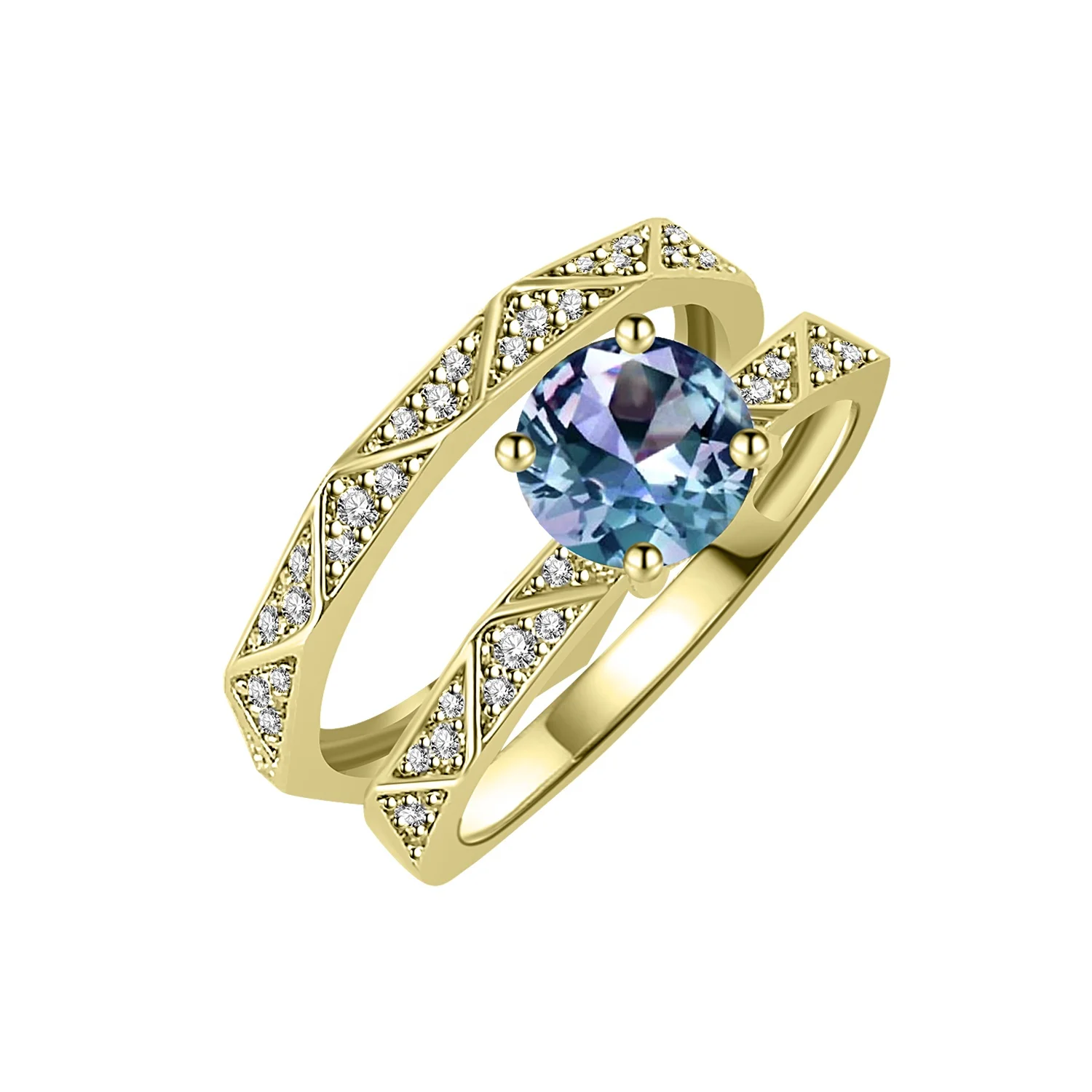 925 Sterling Silver Color Change Alexandrite Luxury Wedding Engagement Stack Ring Set Women Jewelry 2022 Destiny Jewellery