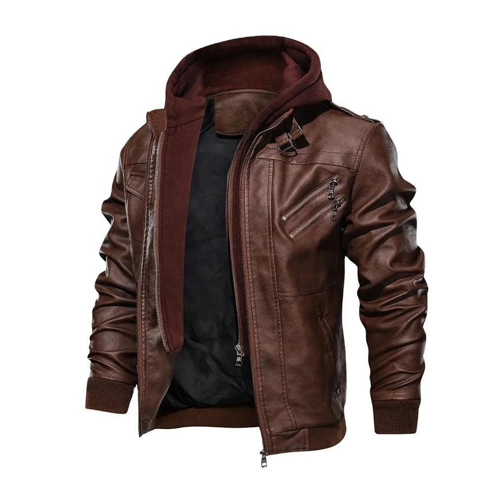 Оптовая продажа популярных толстых ветрозащитных тонких модных кожаных курток большого размера