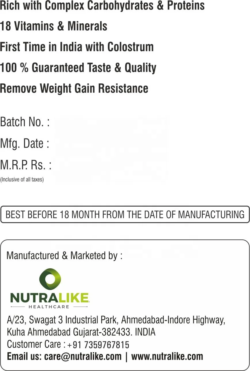 Musculid Mass gainer protein powder with extra rich chocolate flavor/New complete nutritional formula Mass gainer protein powder