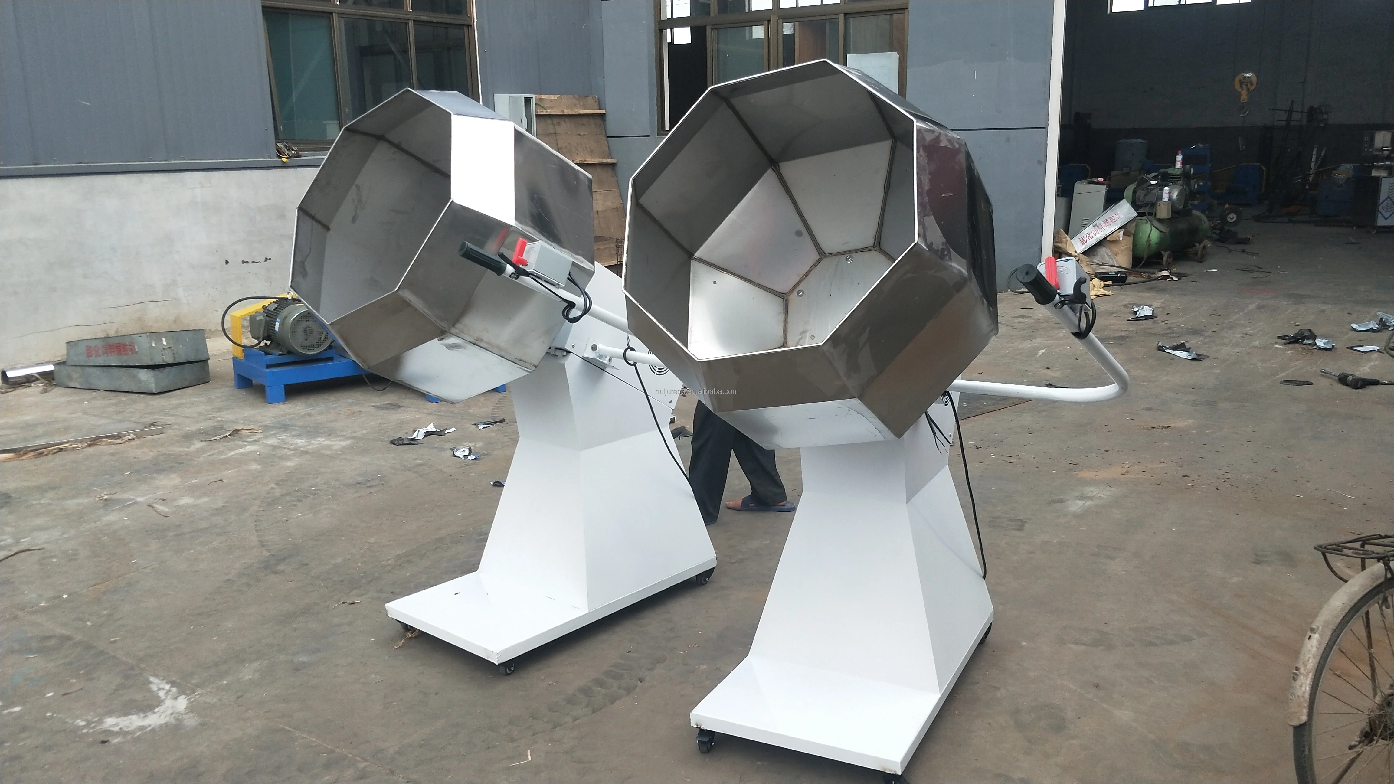 Fully Automatic Drum Potato Chips Snack Seasoning Machine/Octagonal  Fried Food Peanut Flavoring Coating Machine HJ-CM028