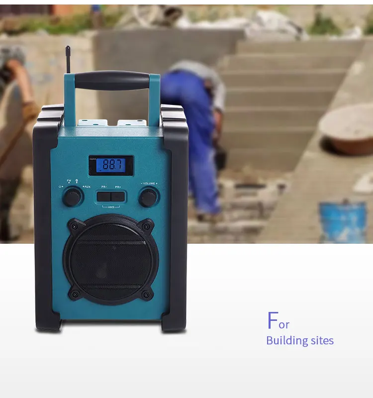 Портативный dab fm-радиоприемник Leetac, уличное рабочее место с bluetooth динамиком и встроенным аккумулятором