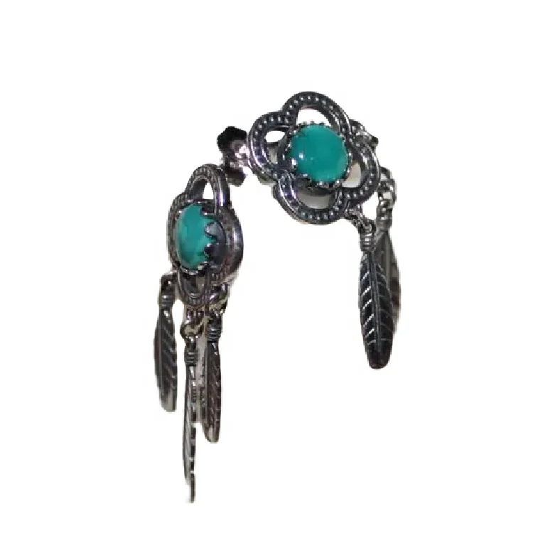 Серьги из серебра 925 пробы с бирюзовым