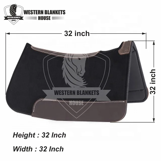 100% American Merino Wool Neoprene Lining Polycotton Western Horse Saddle Pad for Horse Riding Origin Western Horse Saddle