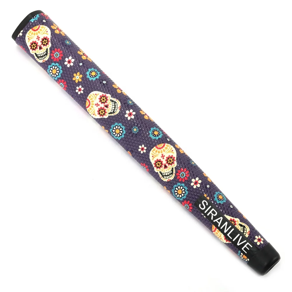 Wholesale Tiger Stripes DIA DE LOS MUERTOS Skulls Sugar Skeleton Pattern Printed Golf PU Synthetic Leather Putter Grips