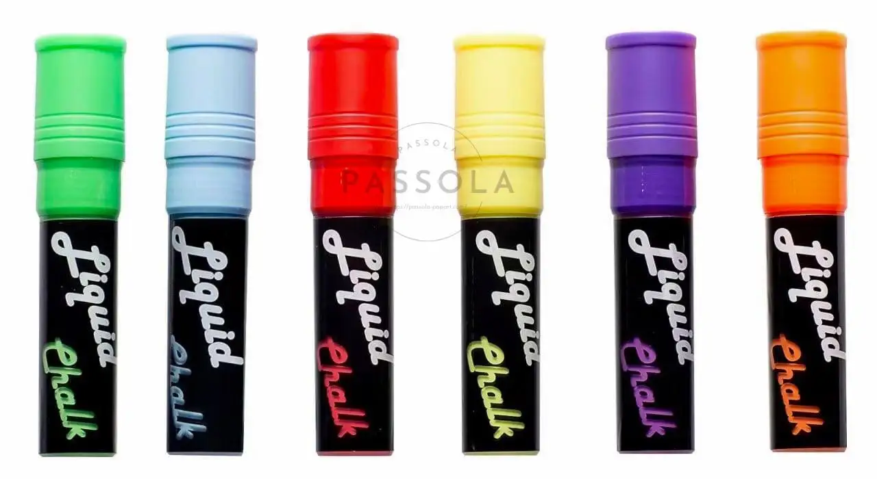 Fluorescent color Jumbo Parallel Flat Nib Water based Erasable Liquid Chalk Marker 50 colors 30 mm