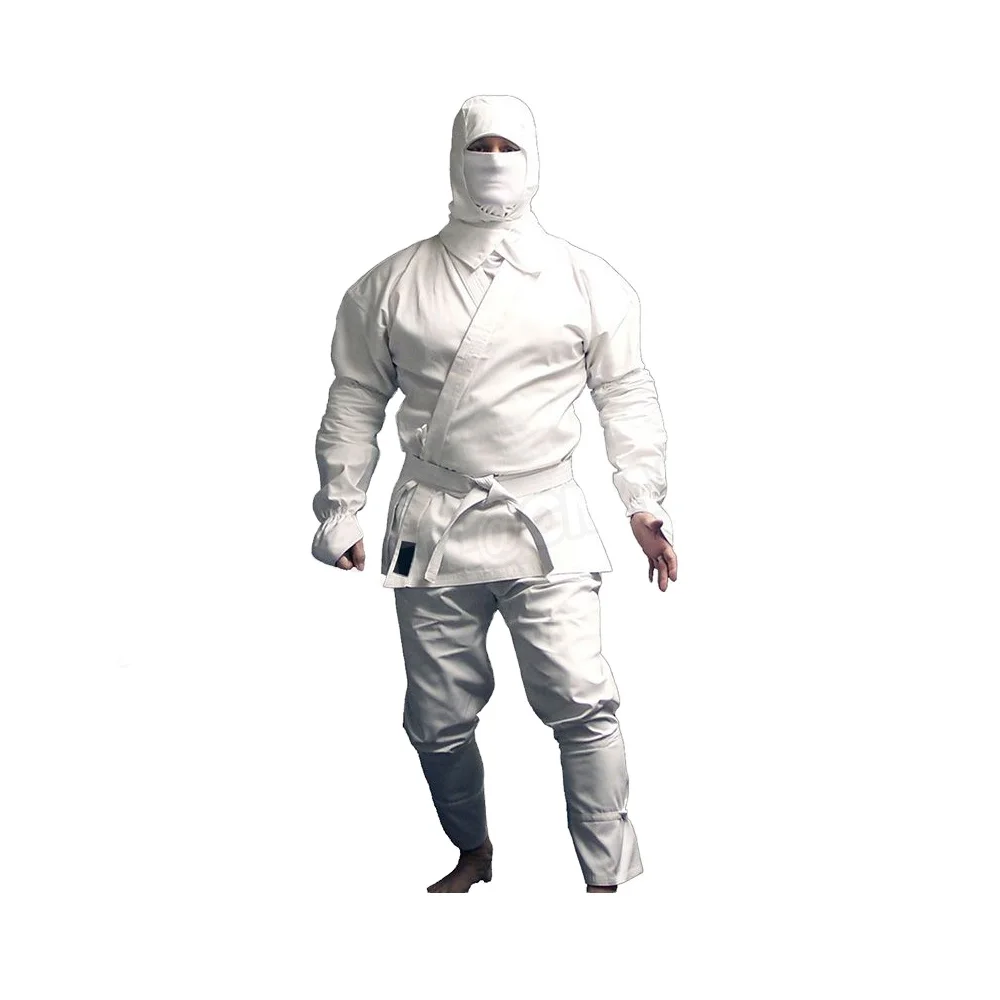 Durable Ninja Uniforms High Quality Martial Arts Custom Made white Ninja Suit for men kids adults all sizes