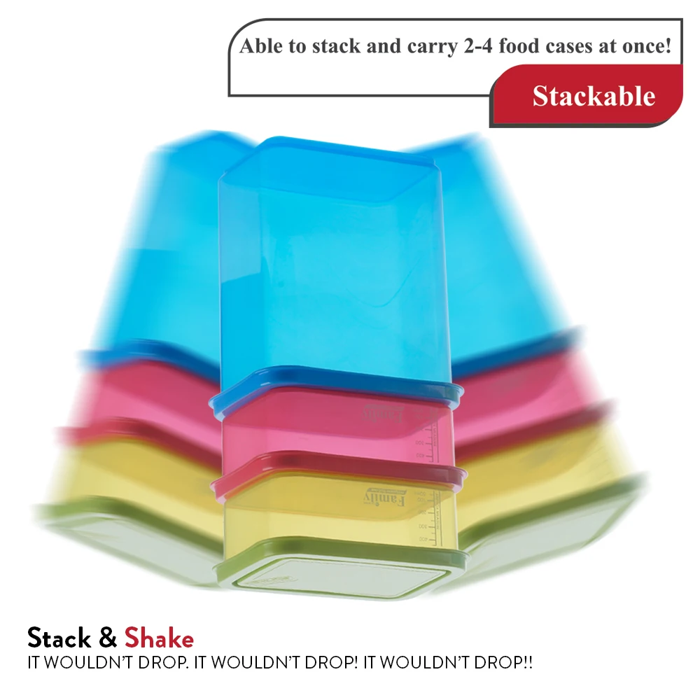 Elianware Family Food Case Fridge Organizer Stackable Food Container Food Carrier Tiffin Fridge Storage Organiser