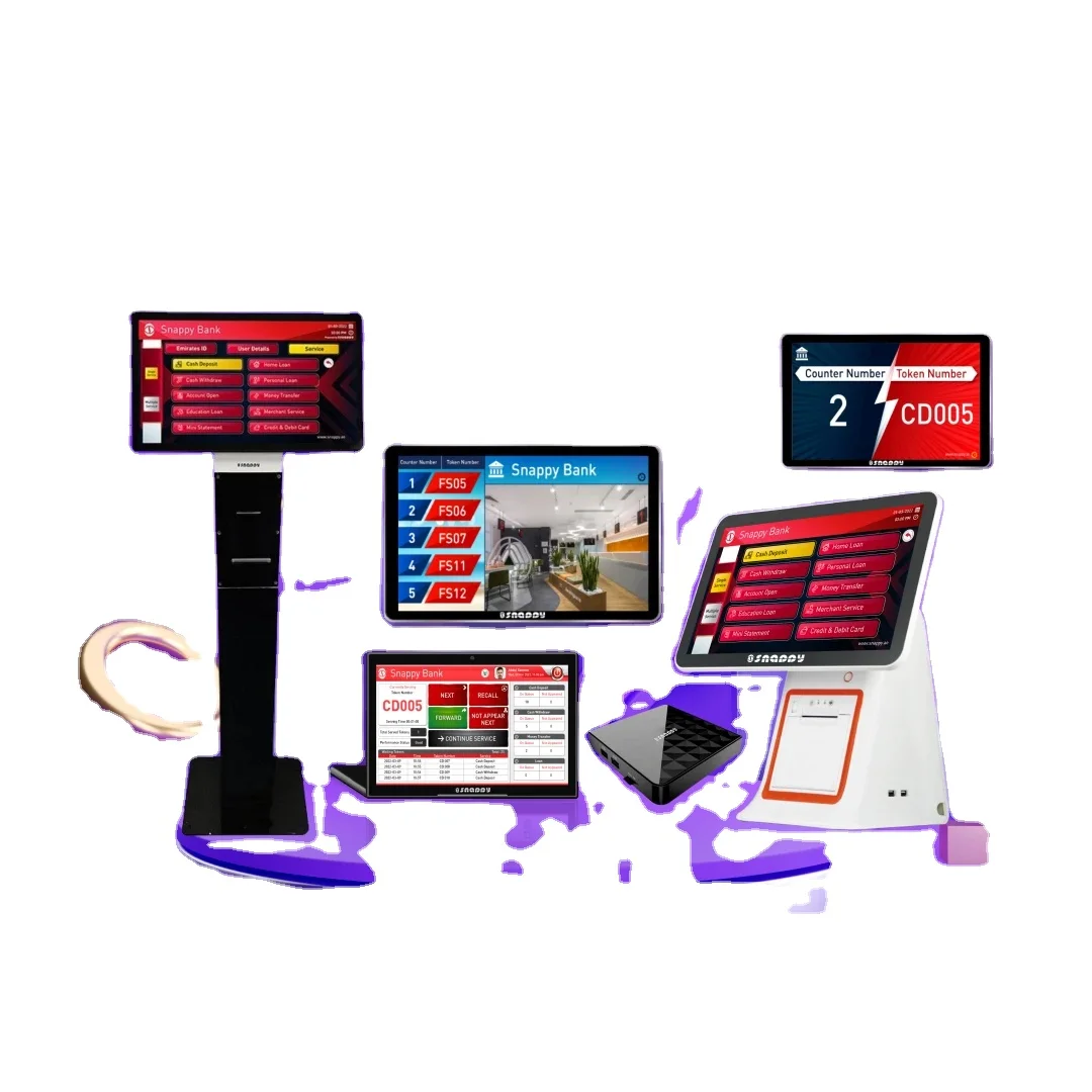 Snappy цифровая вывеска со статусом очереди для системы управления очередью идеально подходит для банков больниц и розничных магазинов