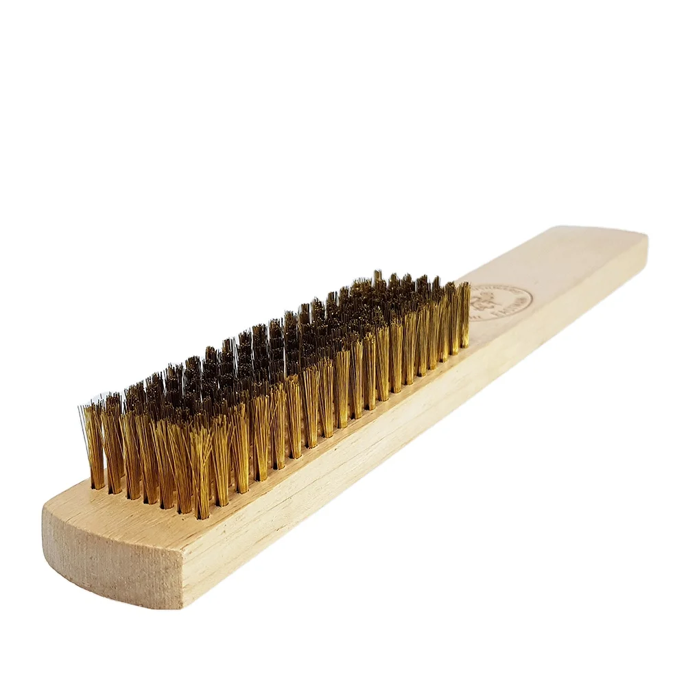 New Thailand Wholesale Industrial Brush Eastman 7 Row Brass Wire Wooden Brush for Heavy Duty Cleaning