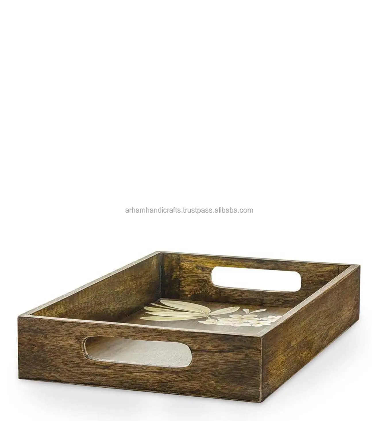 Square Wooden Tray for Food Serving hot selling in Senegal Dubai by LUXURY CRAFTS
