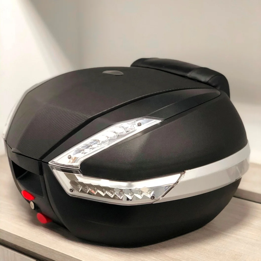 Motorcycle 47 Liter Top case, Top Box, Tail Box Scooter (with backrest & brake light)