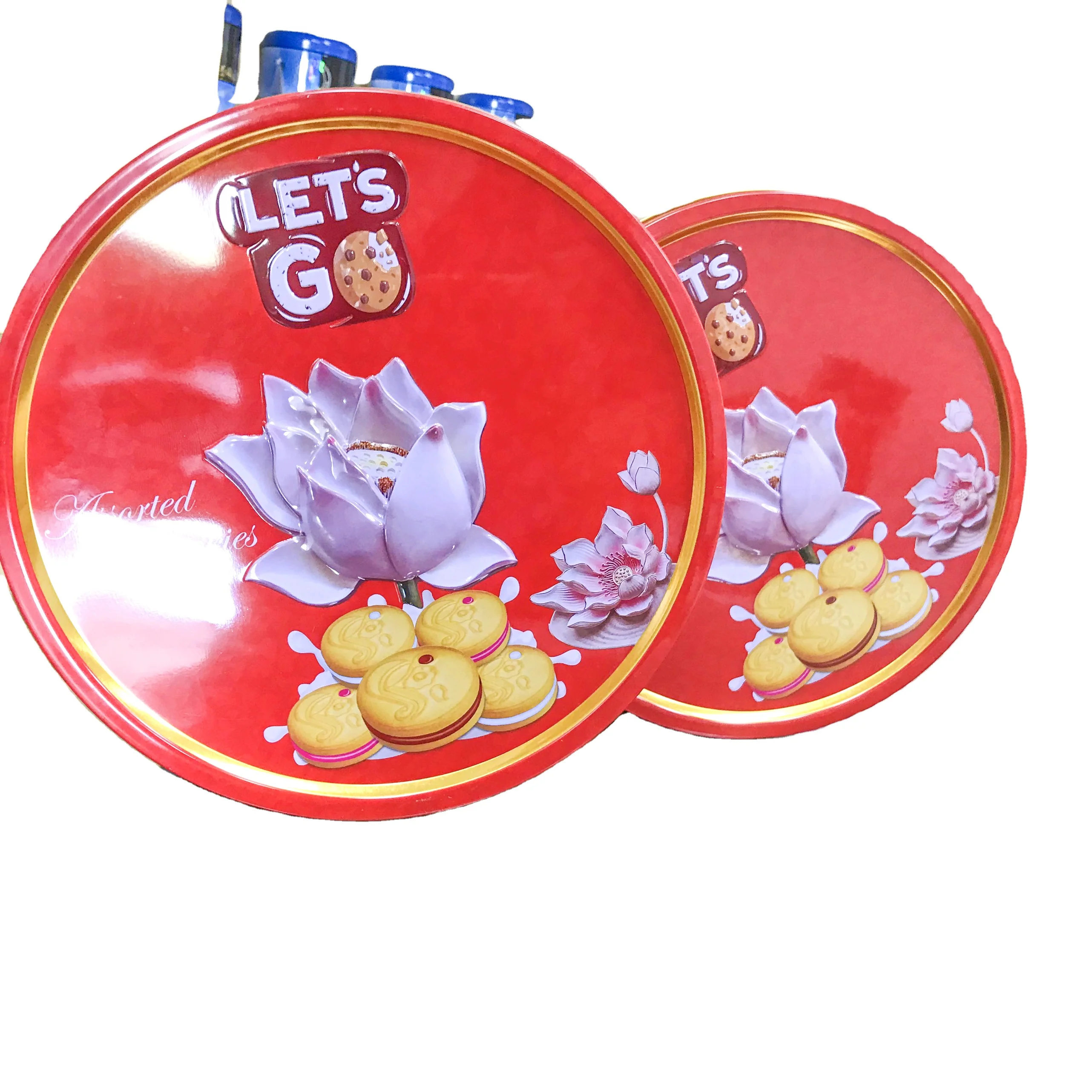 New design Embossing  printing tin can packaging box for cookies