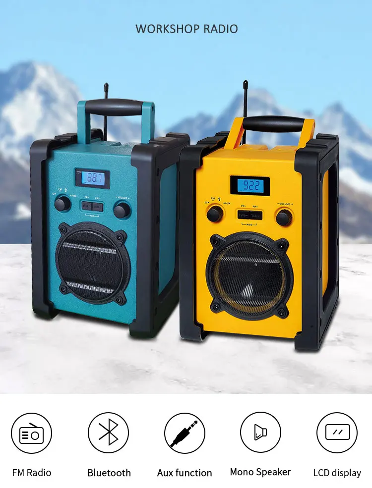 Портативный dab fm-радиоприемник Leetac, уличное рабочее место с bluetooth динамиком и встроенным аккумулятором