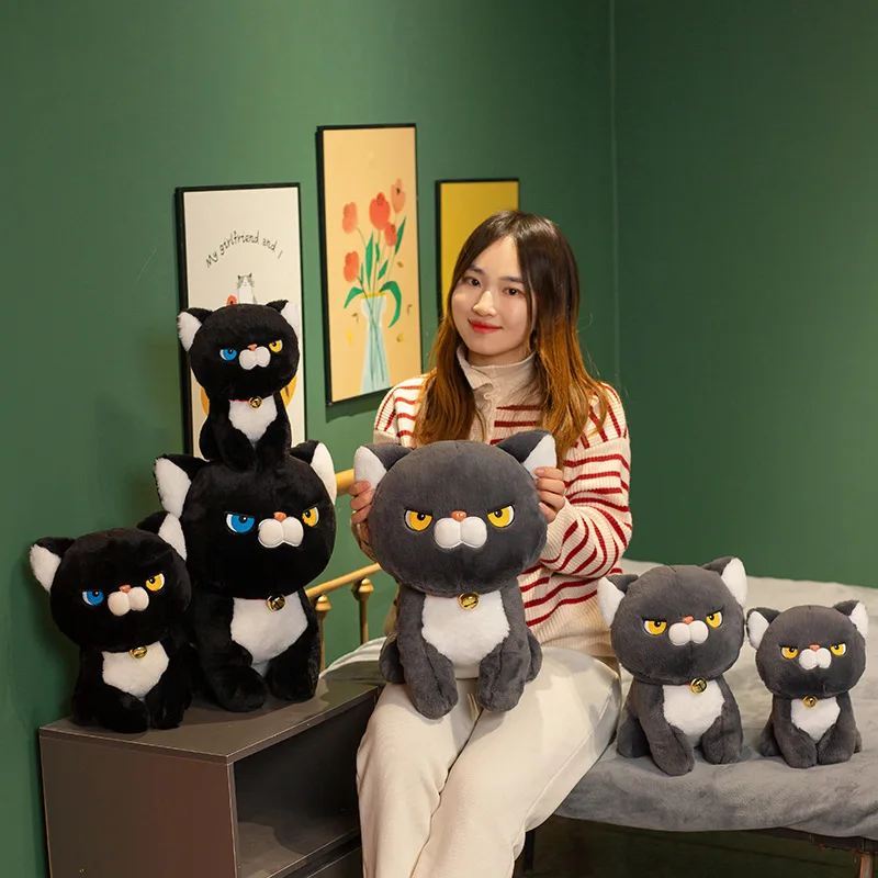 Cartoon Milk Group Cat Plush Toy Cute Little Cat Stuffed Animal Pillow Birthday Gift Doll for Girls