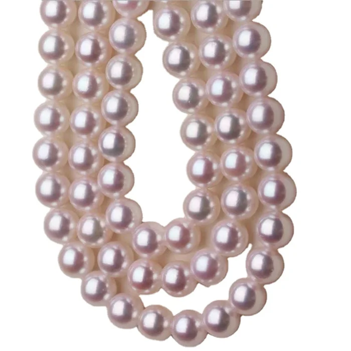 Latest Cultured Freshwater Akoya Pink Round 100% Organic Loose Pearl Beads Strand For Necklace Bracelet Jewelry Making Bulk