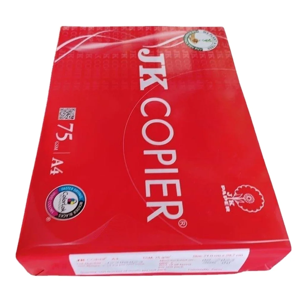 Multipurpose high whiteness 80gsm JK Copier A4 sheet paper available in bulk stock for high-quality office and printing use