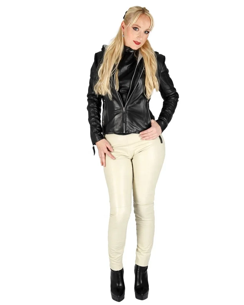 Leather Pants For Ladies High Quality Custom Made Wholesale Ladies Pure Leather Pant Champagne Color Women Fashion Pant