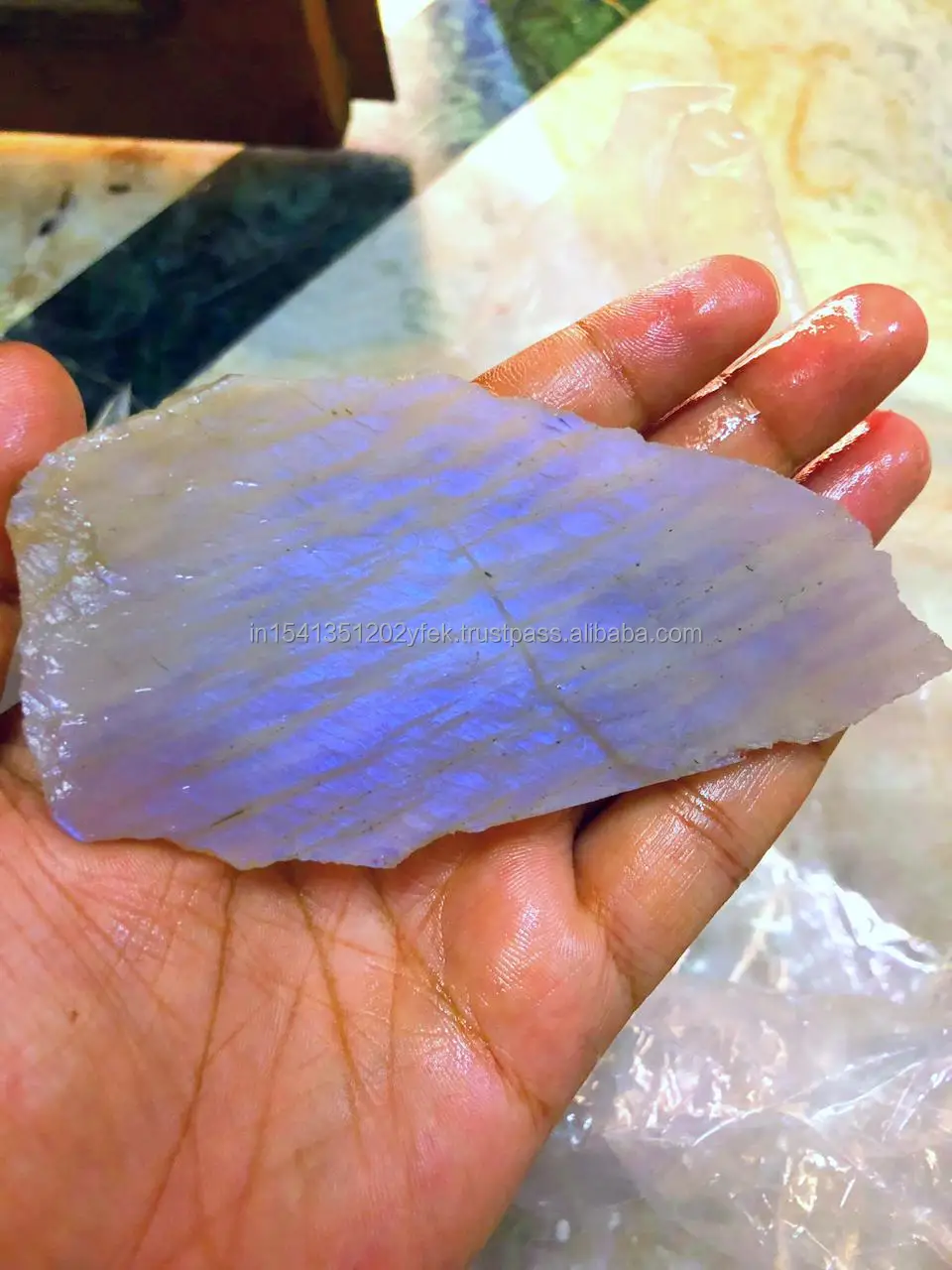 peach rainbow moonstone raw slabs