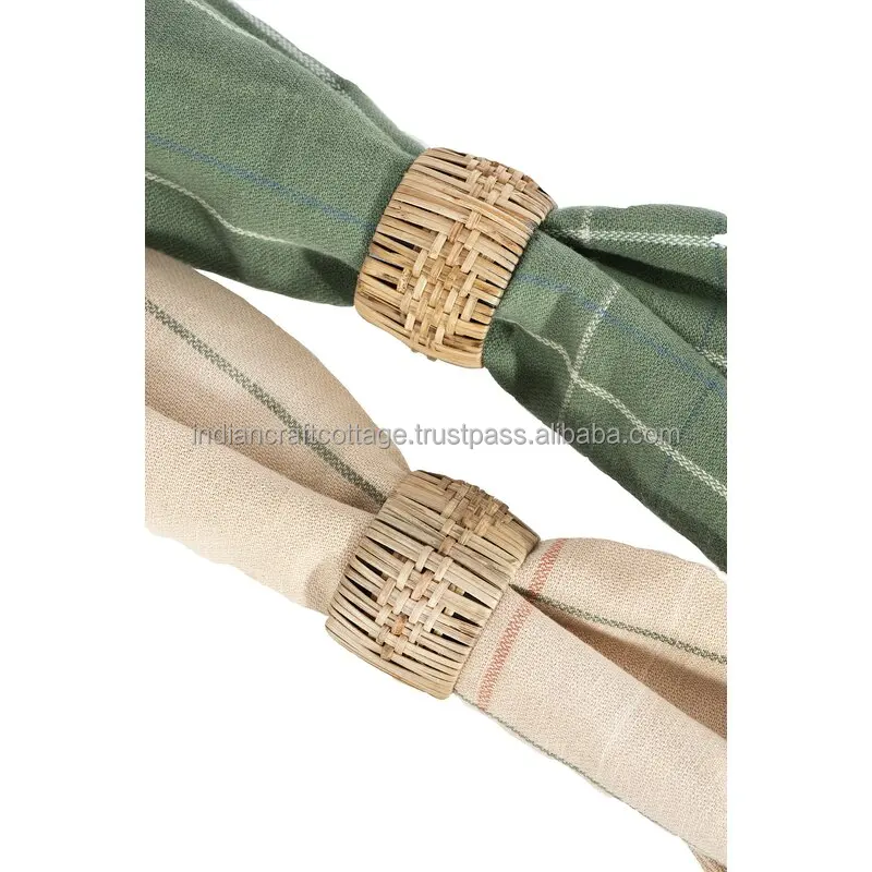 Handmade Woven Napkin Rings Decorative Square Napkin Ring Loop Woven Napkin Buckles For Restaurant