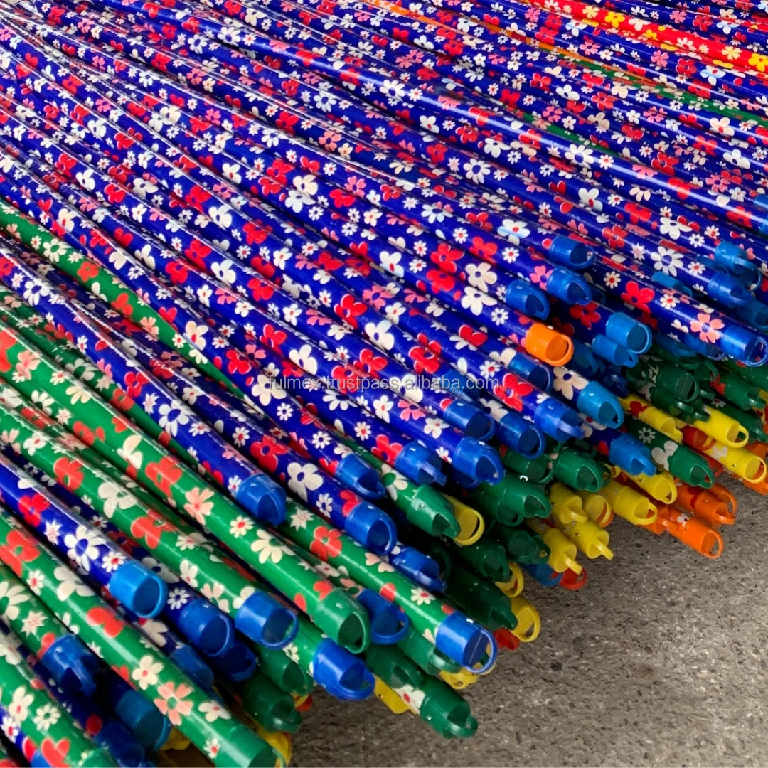 VietNam PVC-Coated Wooden Broom Stick Set Eucalyptus Handle with 1 Turn Head Cover PP Broom Head Mop Stick Dustpan Home Cleaning