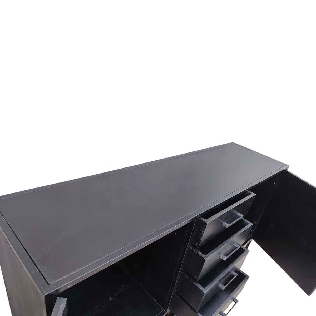 solid wood Industrial herringbone/fish bone sideboard dresser cabinet 2021 industrial buffet storage cabinet