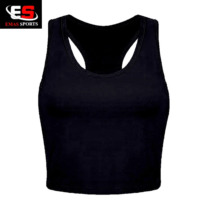 Изготовленный на заказ хлопок/спандекс уличная без рукавов Croptop облегающий костюм топ женская блуза из джерсовой ткани Детский комбинезон с глубоким вырезом и спортивный Croptop