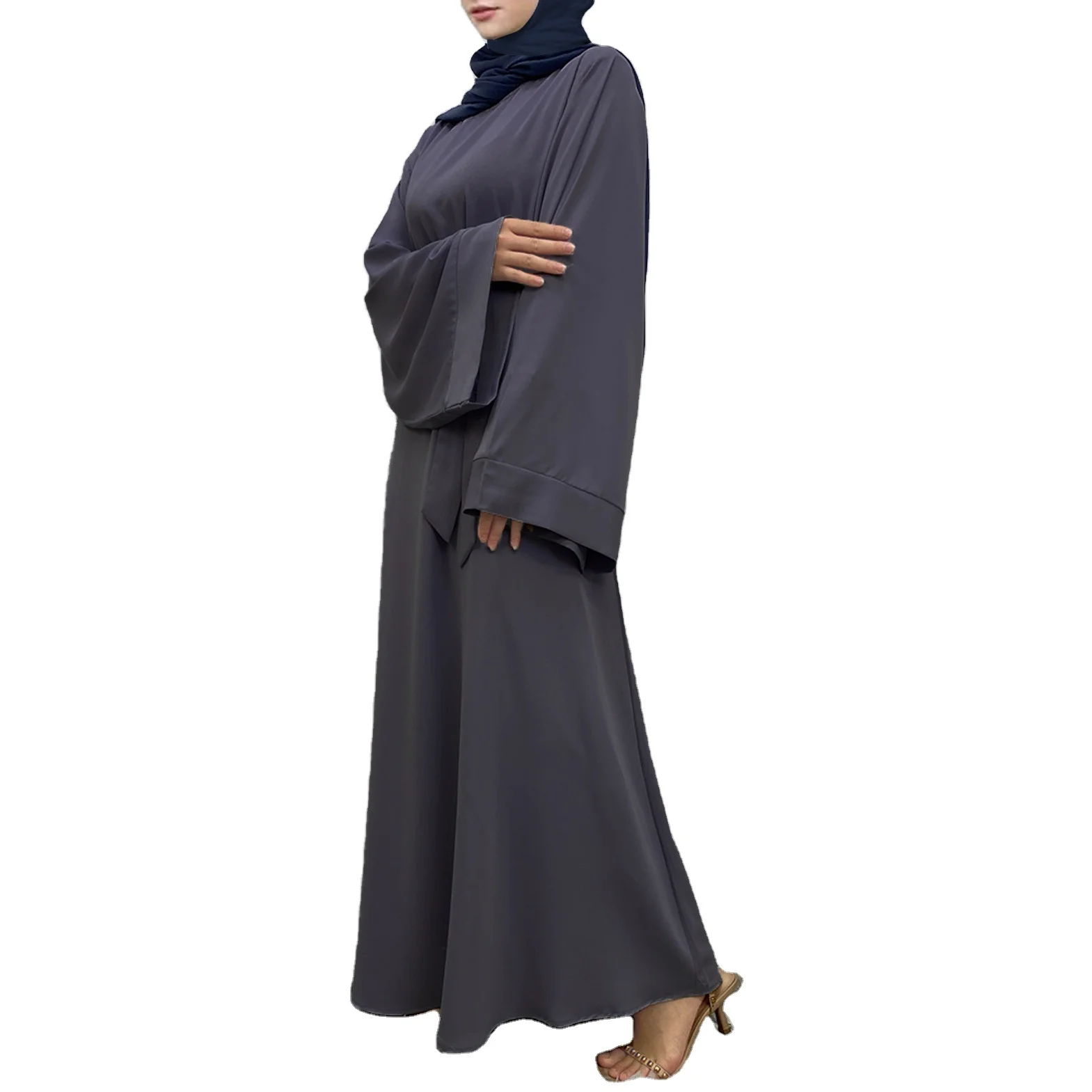 Baggy long sleeve abaya wholesale abaya women Muslim dress OEM ODM customization size logo stylish Turkish Abaya Belt waist
