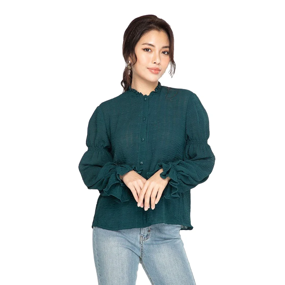 Вьетнамская одежда изготовленная на заказ шифоновая женская рубашка с длинным рукавом удобная и дышащая