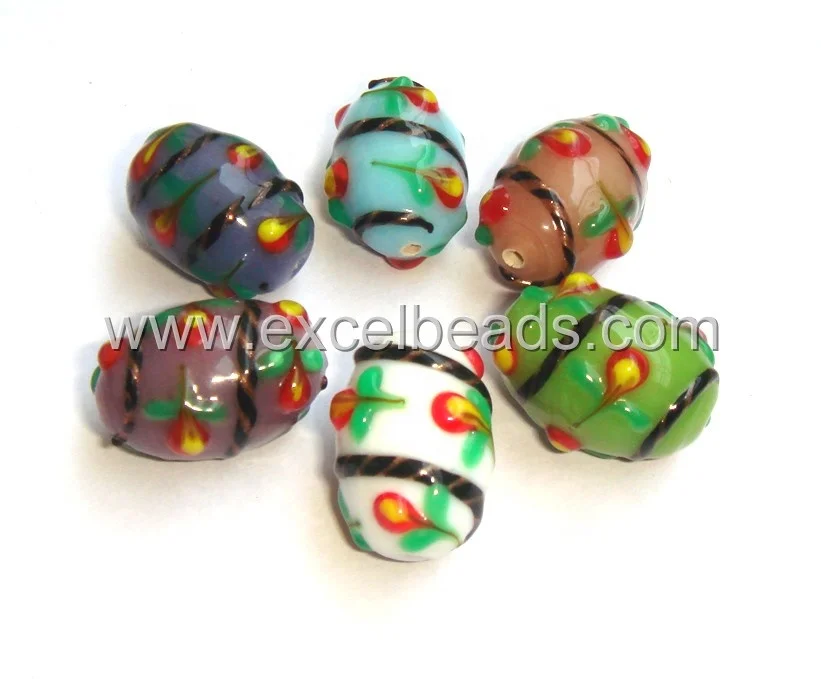 Glass Beads Oval shaped fancy beads wholesale beads for jewelry making