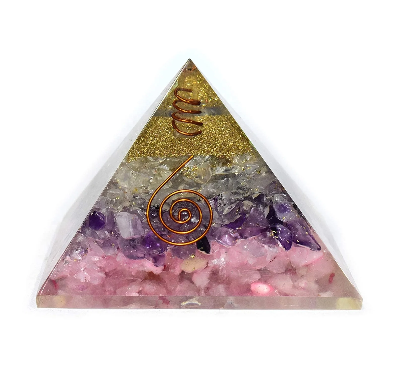 Orgone Pyramid Rose Quartz Amethyst Clear Quartz Orgonite Pyramid For Sale